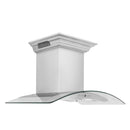 ZLINE 30 in. CrownSound™ Ducted Vent Wall Mount Range Hood in Stainless Steel and Glass with Built-in Bluetooth Speakers (KN4CRN-BT-30)