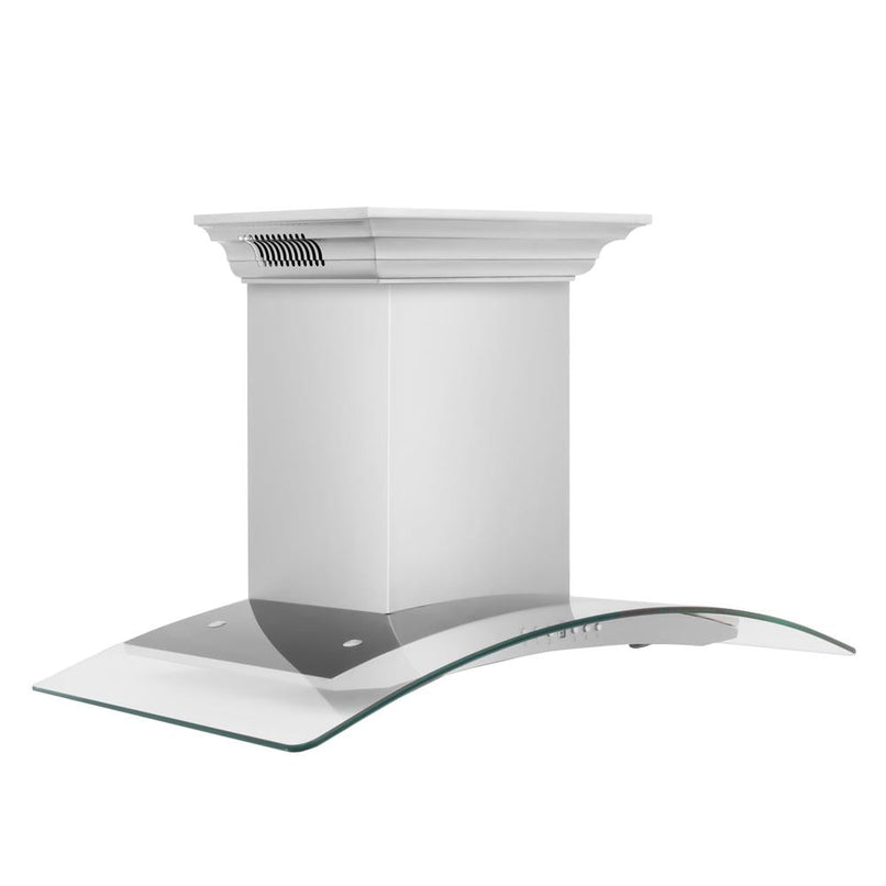 ZLINE 30 in. CrownSound™ Ducted Vent Wall Mount Range Hood in Stainless Steel with Built-in Bluetooth Speakers (KN4CRN-BT-30) side.