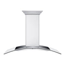 ZLINE 48 in. CrownSound™ Ducted Vent Wall Mount Range Hood in Stainless Steel with Built-in Bluetooth Speakers (KN4CRN-BT-48) front.