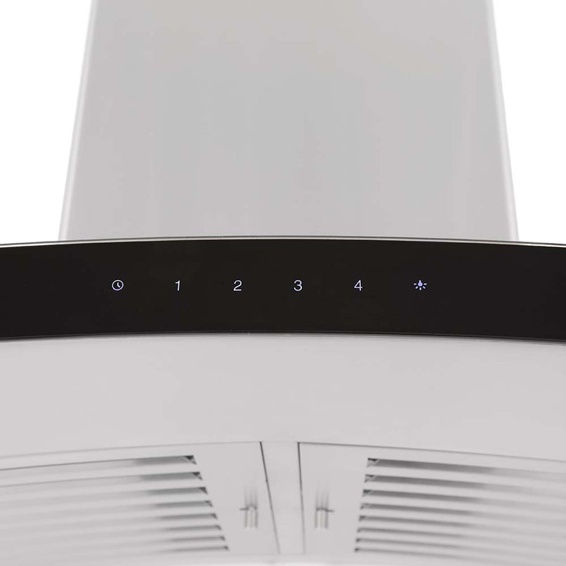 ZLINE 30 in. Convertible Vent Wall Mount Range Hood in Stainless Steel (KN6-30) buttons.