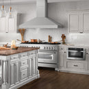 ZLINE 60 in. Professional Convertible Vent Wall Mount Range Hood in Stainless Steel (597-60) in a luxury kitchen.