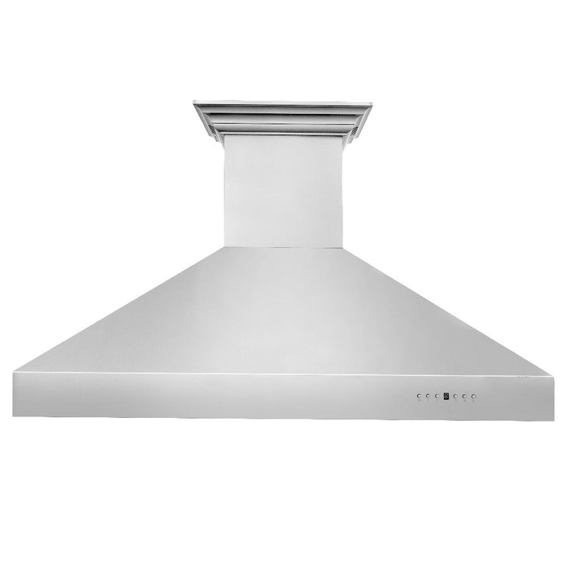 ZLINE 60 in. CrownSound™ Ducted Vent Professional Wall Mount Range Hood in Stainless Steel with Built-in Bluetooth Speakers (697CRN-BT-60) front.