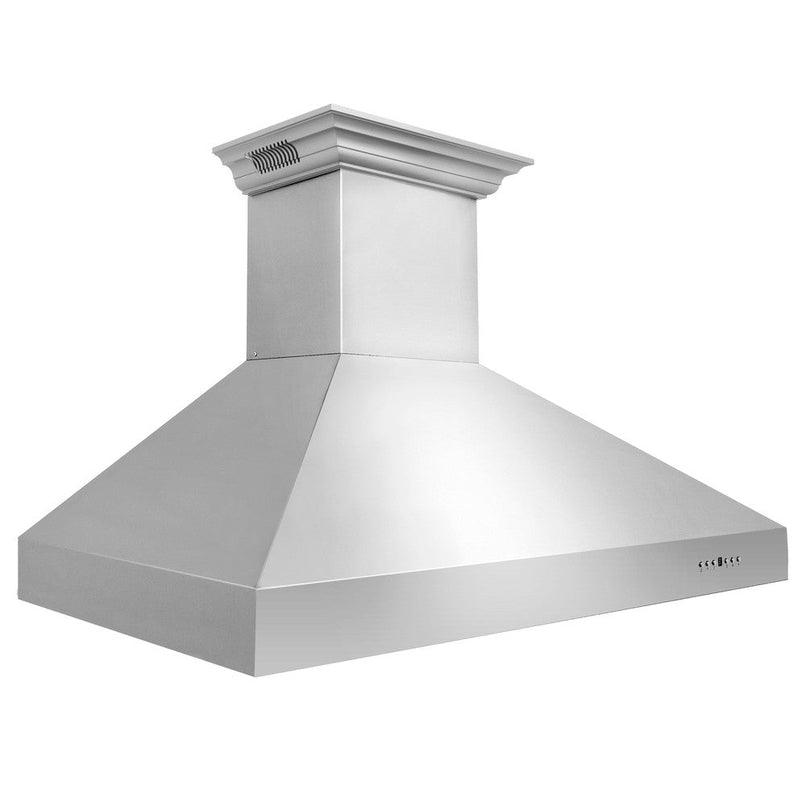 ZLINE 36 in. CrownSound™ Ducted Vent Wall Mount Range Hood in Stainless Steel with Built-in Bluetooth Speakers (697CRN-BT-36) side.