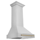 ZLINE Autograph Edition 30 in. Stainless Steel Range Hood with Stainless Steel Shell and Champagne Bronze Handle (8654STZ-30-CB)
