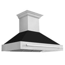 ZLINE 48 in. Stainless Steel Range Hood with Black Matte Shell and Stainless Steel Handle (8654STX-BLM-48)