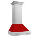 ZLINE 30 in. Stainless Steel Range Hood with Red Matte Shell and Stainless Steel Handle (8654STX-RM-30) side.