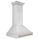 ZLINE Autograph Edition 36 in. Stainless Steel Range Hood with Stainless Steel Shell and Champagne Bronze Handle (8654STZ-36-CB) side.