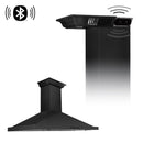 ZLINE 48 in. CrownSound™ Ducted Vent Wall Mount Range Hood in Black Stainless Steel with Built-in Bluetooth Speakers (BSKBNCRN-BT-48)