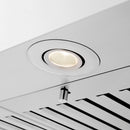 ZLINE 24 in. Convertible Vent Wall Mount Range Hood in Stainless Steel (KE-24) built-in lighting.