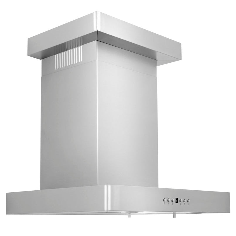 ZLINE 24 in. Convertible Vent Wall Mount Range Hood in Stainless Steel with Crown Molding (KECRN-24)