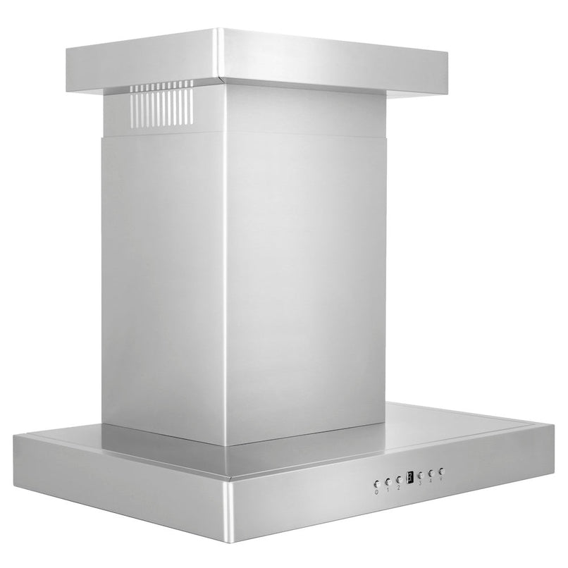 ZLINE 24 in. Convertible Vent Wall Mount Range Hood in Stainless Steel with Crown Molding (KECRN-24) side.