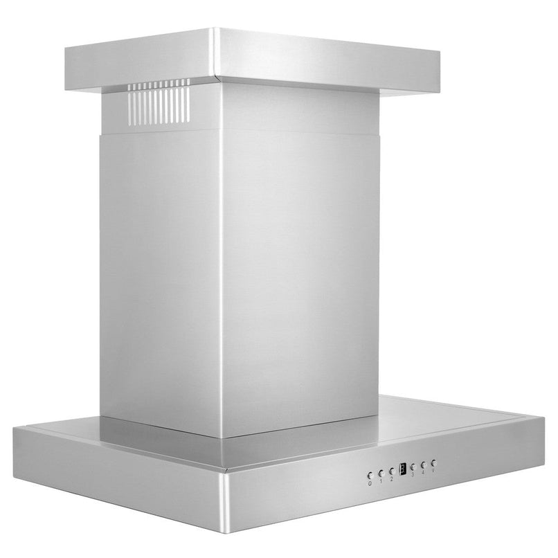 ZLINE 48 in. Convertible Vent Wall Mount Range Hood in Stainless Steel with Crown Molding (KECRN-48) side.