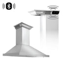 ZLINE 36 in. CrownSound™ Ducted Vent Wall Mount Range Hood in Stainless Steel with Built-in Bluetooth Speakers (KBCRN-BT-36)