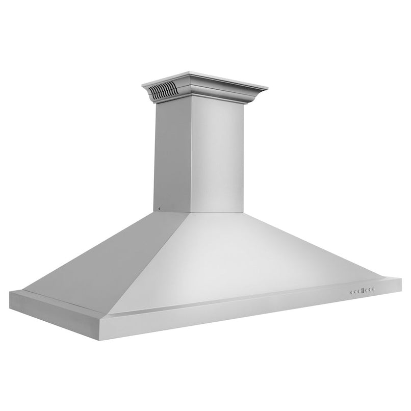 ZLINE 48 in. CrownSound™ Ducted Vent Wall Mount Range Hood in Stainless Steel with Built-in Bluetooth Speakers (KBCRN-BT-48) side.