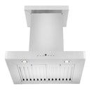 ZLINE 24 in. Convertible Vent Wall Mount Range Hood in Stainless Steel with Crown Molding (KECRN-24) front, under.