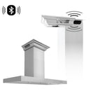 ZLINE 48 in. CrownSound™ Ducted Vent Wall Mount Range Hood in Stainless Steel with Built-in Bluetooth Speakers (KECRN-BT-48)