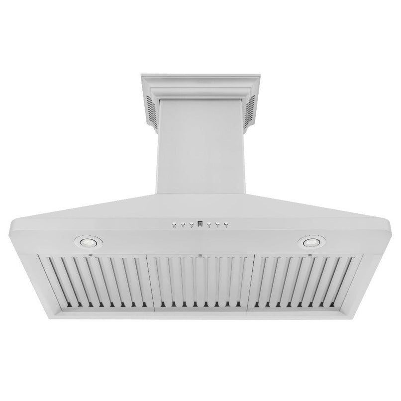 ZLINE 30 in. CrownSound™ Ducted Vent Wall Mount Range Hood in Stainless Steel with Built-in Bluetooth Speakers (KF1CRN-BT-30) under.