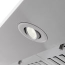 ZLINE 36 in. CrownSound™ Ducted Vent Wall Mount Range Hood in Stainless Steel with Built-in Bluetooth Speakers (KF1CRN-BT-36) built-in lighting.