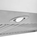 ZLINE 36 in. Convertible Vent Wall Mount Range Hood in Stainless Steel (KF2-36) built-in lighting.