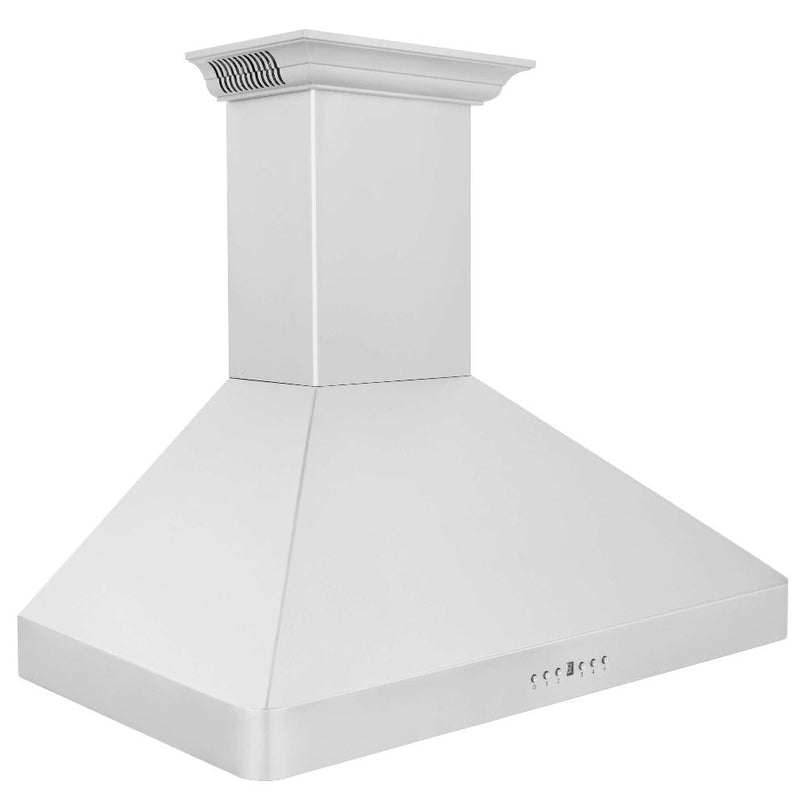 ZLINE 30 in. CrownSound™ Ducted Vent Wall Mount Range Hood in Stainless Steel with Built-in Bluetooth Speakers (KF2CRN-BT-30) side.