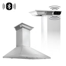 ZLINE 36 in. CrownSound™ Ducted Vent Wall Mount Range Hood in Stainless Steel with Built-in Bluetooth Speakers (KL2CRN-BT-36)