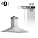 ZLINE 48 in. CrownSound™ Ducted Vent Wall Mount Range Hood in Stainless Steel with Built-in Bluetooth Speakers (KL2CRN-BT-48)
