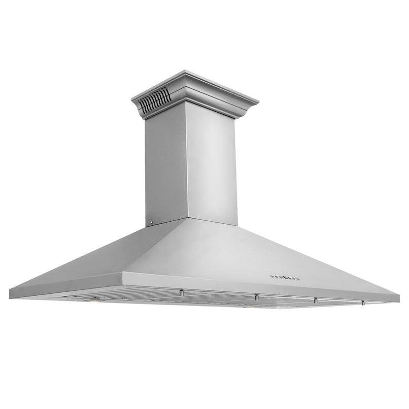 ZLINE 48 in. CrownSound™ Ducted Vent Wall Mount Range Hood in Stainless Steel with Built-in Bluetooth Speakers (KL2CRN-BT-48)