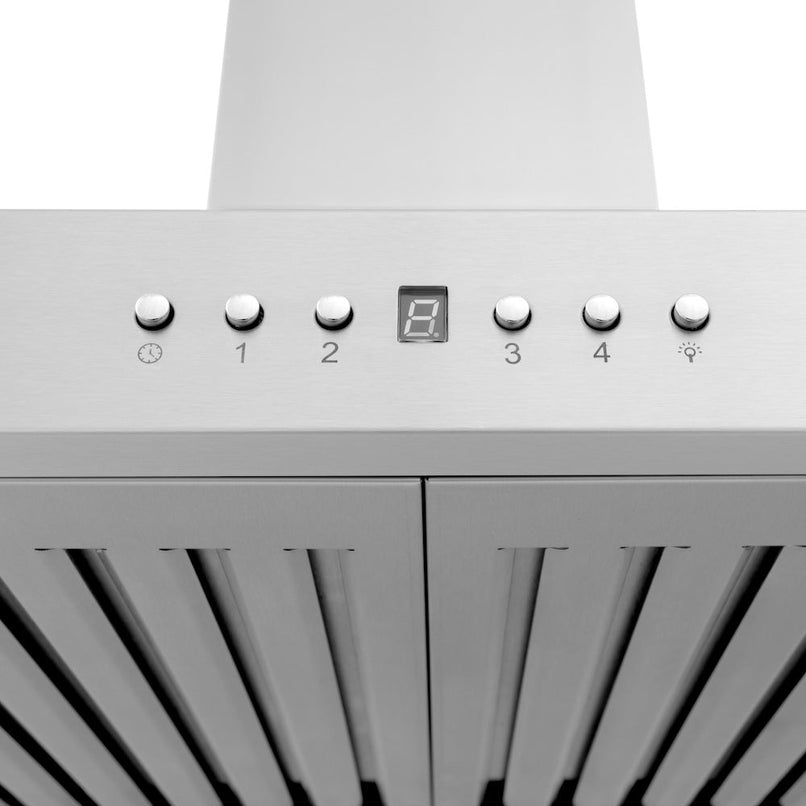 ZLINE 48 in. CrownSound™ Ducted Vent Wall Mount Range Hood in Stainless Steel with Built-in Bluetooth Speakers (KL3CRN-BT-48)