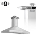 ZLINE 48 in. CrownSound™ Ducted Vent Wall Mount Range Hood in Stainless Steel with Built-in Bluetooth Speakers (KL3CRN-BT-48)