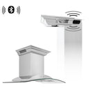 ZLINE 36 in. CrownSound™ Ducted Vent Wall Mount Range Hood in Stainless Steel and Glass with Built-in Bluetooth Speakers (KNCRN-BT-36)
