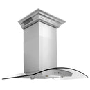 ZLINE 30 in. CrownSound™ Ducted Vent Wall Mount Range Hood in Stainless Steel and Glass with Built-in Bluetooth Speakers (KZCRN-BT-30)