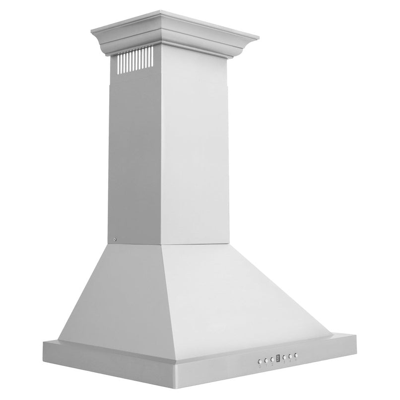 ZLINE 24 in. Convertible Vent Wall Mount Range Hood in Stainless Steel with Crown Molding (KBCRN-24) side.