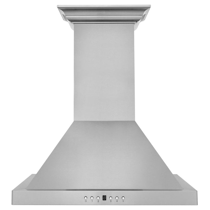 ZLINE 24 in. CrownSound™ Ducted Vent Wall Mount Range Hood in Stainless Steel with Built-in Bluetooth Speakers (KBCRN-BT-24) front.