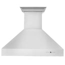 ZLINE 54 in. CrownSound™ Ducted Vent Professional Wall Mount Range Hood in Stainless Steel with Built-in Bluetooth Speakers (697CRN-BT-54) front.