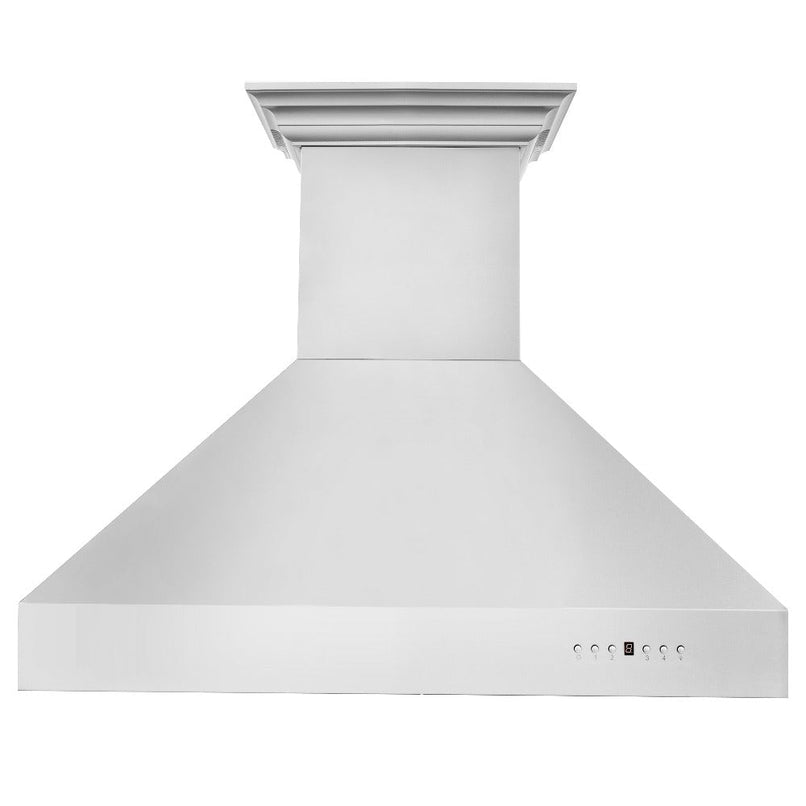 ZLINE 60 in. CrownSound™ Ducted Vent Professional Wall Mount Range Hood in Stainless Steel with Built-in Bluetooth Speakers (697CRN-BT-60) front.