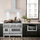 ZLINE 48 in. Convertible Vent Wall Mount Range Hood in Stainless Steel (KE-48) in a luxury kitchen.