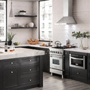 ZLINE 24 in. Convertible Vent Wall Mount Range Hood in Stainless Steel (KB-24) in a luxury kitchen.