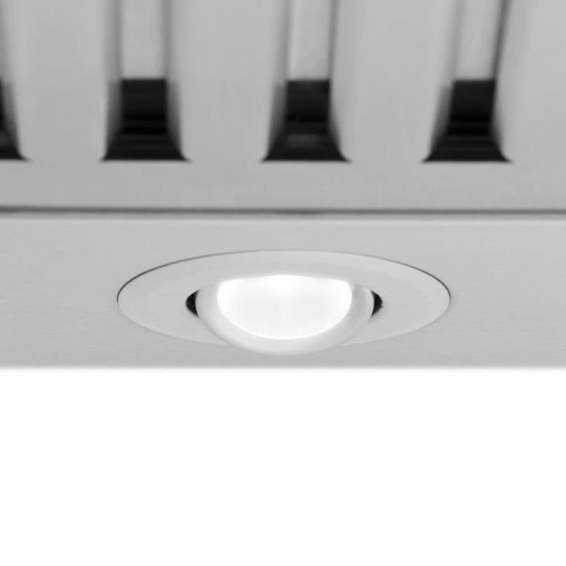 ZLINE 48 in. Convertible Vent Wall Mount Range Hood in Stainless Steel (KB-48) built-in lighting.