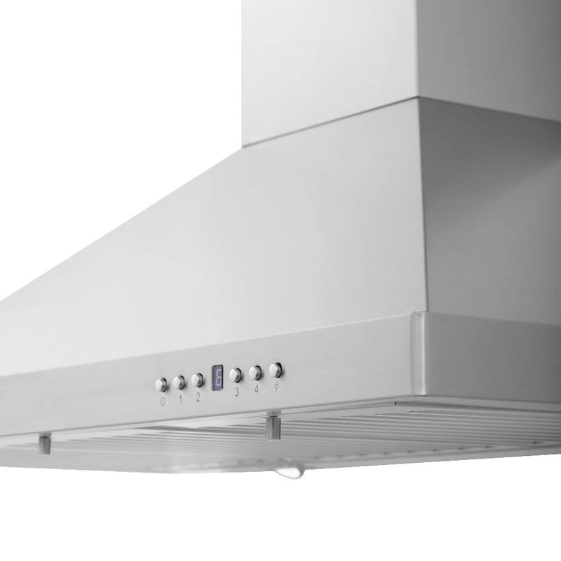 ZLINE 42 in. Convertible Vent Outdoor Approved Wall Mount Range Hood in Stainless Steel (KB-304-42) chimney detail.