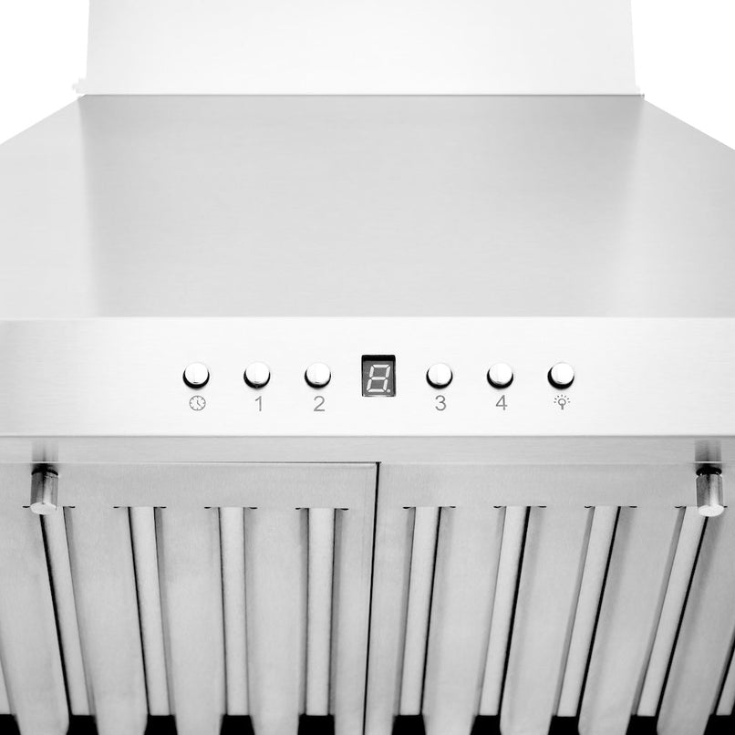 ZLINE 24 in. Convertible Vent Wall Mount Range Hood in Stainless Steel with Crown Molding (KBCRN-24)