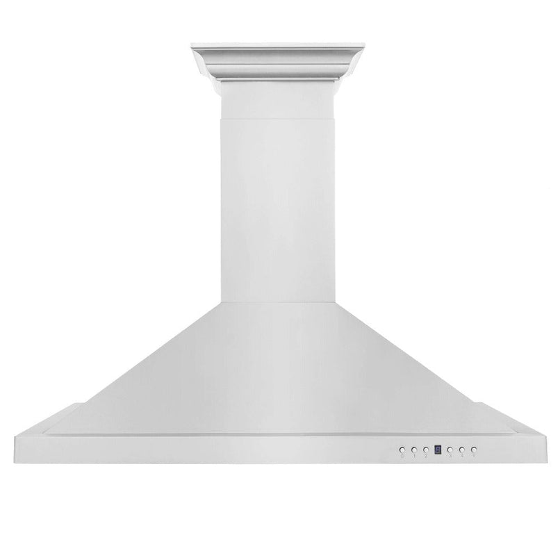 ZLINE 42 in. Convertible Vent Wall Mount Range Hood in Stainless Steel with Crown Molding (KBCRN-42) front.