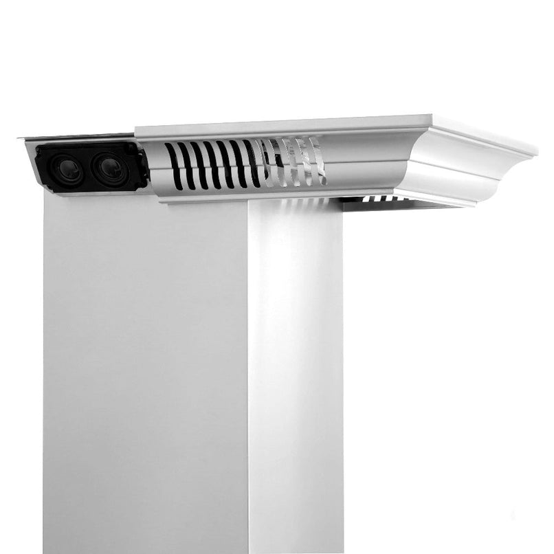 ZLINE 30 in. CrownSound™ Ducted Vent Wall Mount Range Hood in Stainless Steel with Built-in Bluetooth Speakers (KF2CRN-BT-30)