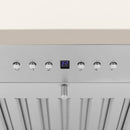 ZLINE 48 in. Ducted Vent Wooden Convertible Vent Wall Mount Range Hood in Cottage White (KPTT-48) buttons.