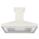 ZLINE 48 in. Ducted Vent Wooden Convertible Vent Wall Mount Range Hood in Cottage White (KPTT-48) front, under.