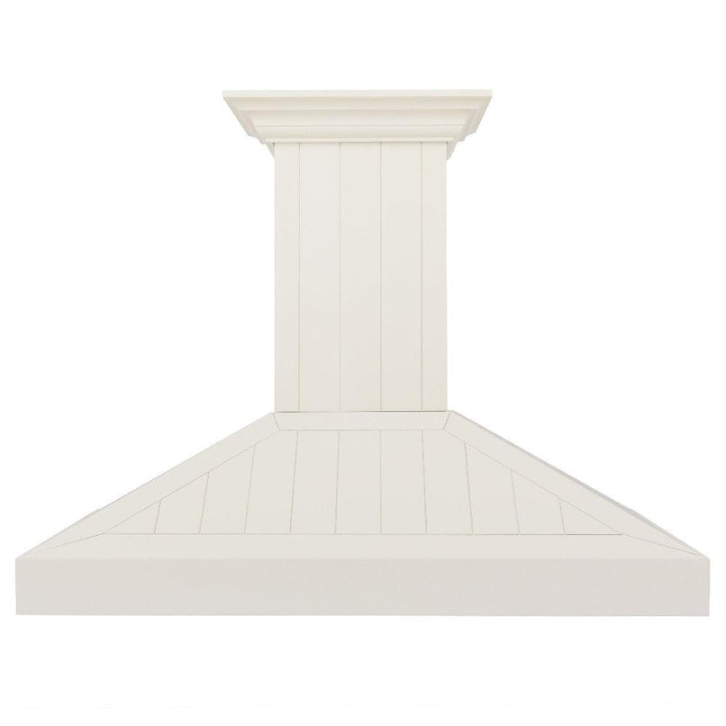 ZLINE 48 in. Ducted Vent Wooden Convertible Vent Wall Mount Range Hood in Cottage White (KPTT-48) front.