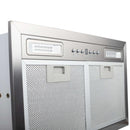 ZLINE 20.5 in. Ducted Wall Mount Range Hood Insert with LED Lighting in Stainless Steel (E690) side, close-up.