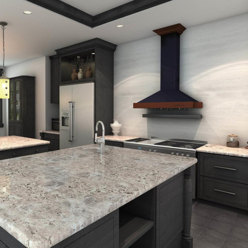 ZLINE 36 in. Convertible Vent Designer Series Wall Mount Range Hood in Oil-Rubbed Bronze with Copper Bands (KB2-BCXXX-36)