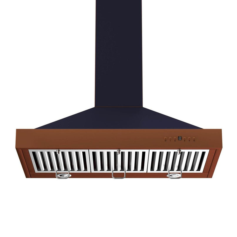 ZLINE 36 in. Convertible Vent Designer Series Wall Mount Range Hood in Oil-Rubbed Bronze with Copper Bands (KB2-BCXXX-36)