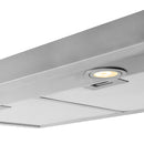 ZLINE 30 in. Ducted Under Cabinet Range Hood in Stainless Steel - Hardwired Power (617-30) close-up, built-in LED light.