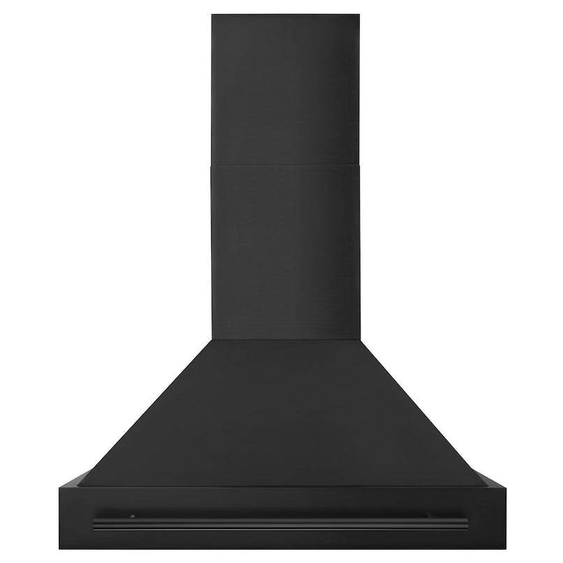 ZLINE 36 in. Black Stainless Steel Range Hood with Black Stainless Steel Handle (BS655-36-BS) front.